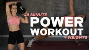 45 MIN POWER WORKOUT | Full Body | Strength & Conditioning | + Weights | Bodyweight | with Repeat