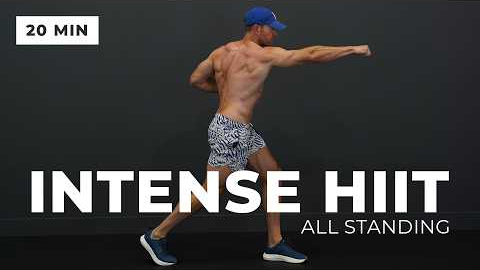 20 Min INTENSE HIIT WORKOUT - ALL STANDING - Full Body, No Equipment & No Repeats