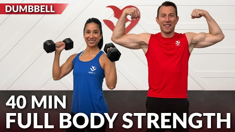 40 Min Full Body Dumbbell Workout - Strength Training at Home Weight Training for Women & Men Over