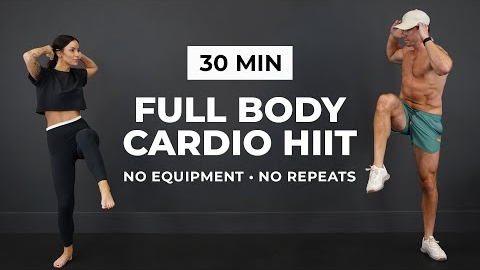 30 Min FULL BODY CARDIO HIIT | No Equipment, No Repeats