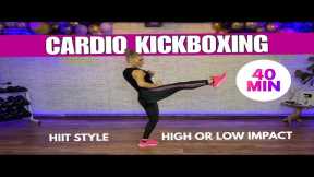 Cardio Kickboxing HIIT Workout | 40 Minutes - No Equipment