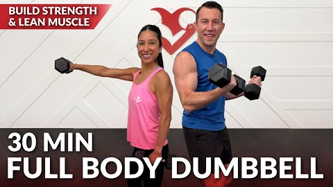 30 Min Strength Training at Home with Dumbbells - Full Body Workout for Women & Men Weight Training