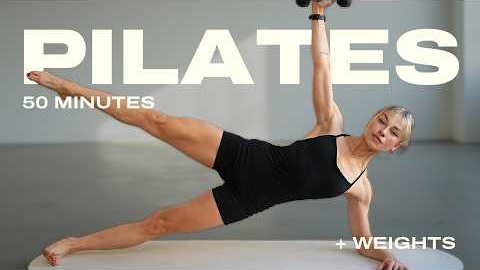 50 Min. Full Body Dumbbell Workout | Beginner - Intermediate | Pilates with Weights At Home