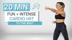 20 min CARDIO HIIT WORKOUT | To The Beat ♫ | No Squats or Lunges | Fun + High Intensity