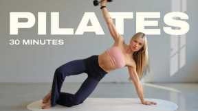 30 Min. Full Body Dumbbell Workout | Beginner - Intermediate | Pilates with Weights At Home