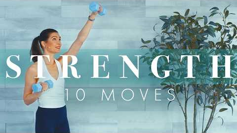10 Exercises to Build Strength! Weight Training Workout at Home for Beginners