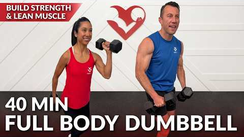 40 Min Full Body Dumbbell Workout at Home Strength Training for Women & Men with Weights