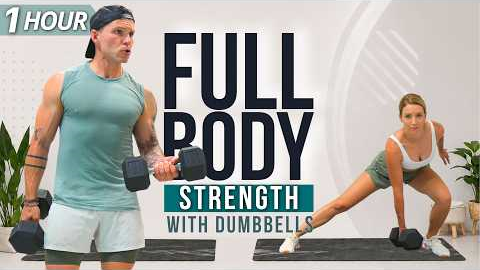 1 Hour FULL BODY WORKOUT with DUMBBELLS | Strength Training