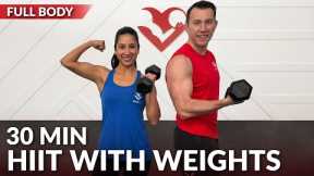 30 Minute HIIT Workout with Weights - Dumbbell Full Body Workout at Home for Fat Loss No Jumping