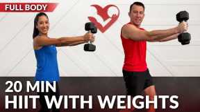 20 Minute HIIT Workout with Weights at Home for Fat Loss - Dumbbell Full Body No Jumping Women & Men