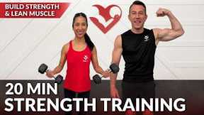 20 Min Strength Training at Home Full Body Dumbbell Workout - Weight Training for Women & Men