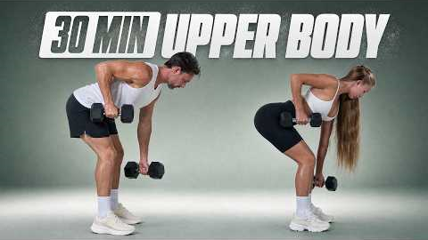 30 Min FULL UPPER BODY Workout With Dumbbells - Build Muscle & Strength