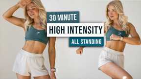 30 MIN HIIT CARDIO Workout - ALL STANDING - Full Body, No Repeat, No Equipment Home Workout
